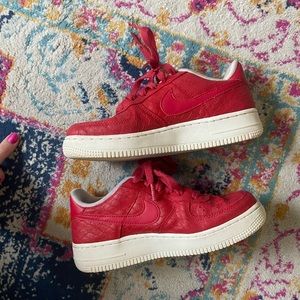 red snakeskin air force 1s